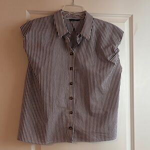 Zara Brown and White Striped Shirt